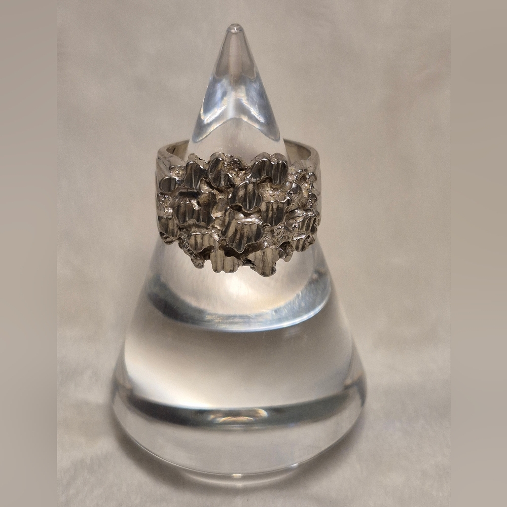 Solid Sterling Silver Brutalist Chunky Ring. 925 … - image 1